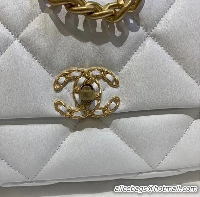 Buy Inexpensive Chanel 19 flap bag AS1160 White