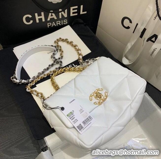 Buy Inexpensive Chanel 19 flap bag AS1160 White