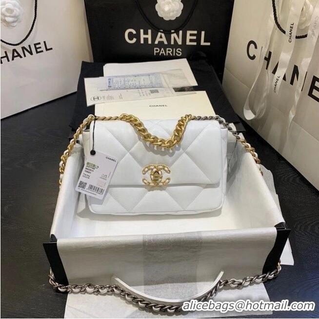 Buy Inexpensive Chanel 19 flap bag AS1160 White