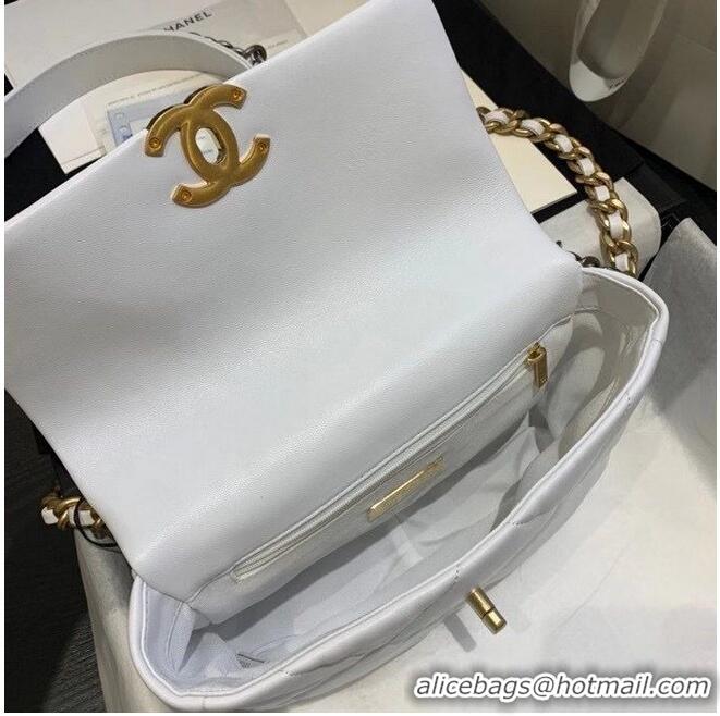 Buy Inexpensive Chanel 19 flap bag AS1160 White