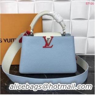 Buy Cheapest Louis Vuitton CAPUCINES PM M57519 light blue&white