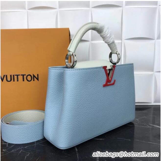 Buy Cheapest Louis Vuitton CAPUCINES PM M57519 light blue&white