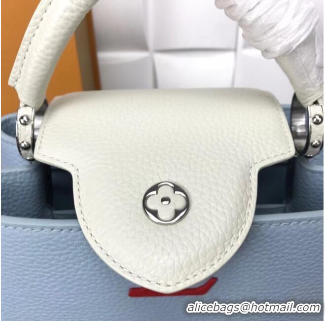 Buy Cheapest Louis Vuitton CAPUCINES PM M57519 light blue&white