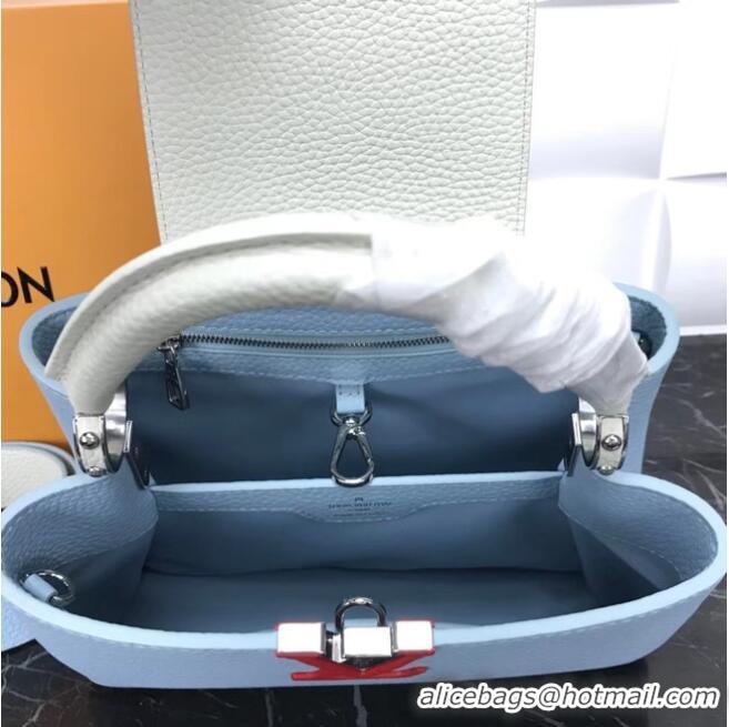 Buy Cheapest Louis Vuitton CAPUCINES PM M57519 light blue&white