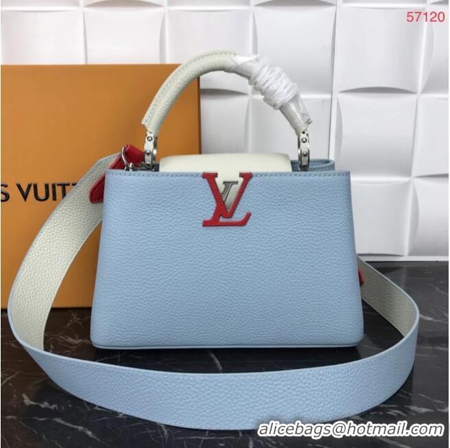 Buy Cheapest Louis Vuitton CAPUCINES PM M57519 light blue&white