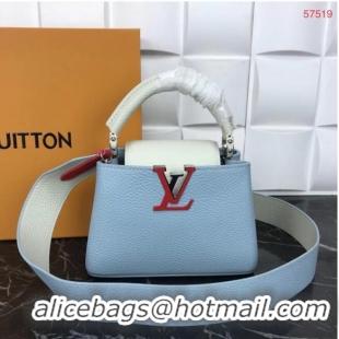 Original Cheap Louis Vuitton CAPUCINES PM M57519 light blue&white