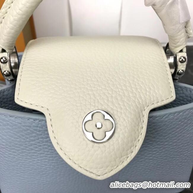 Original Cheap Louis Vuitton CAPUCINES PM M57519 light blue&white