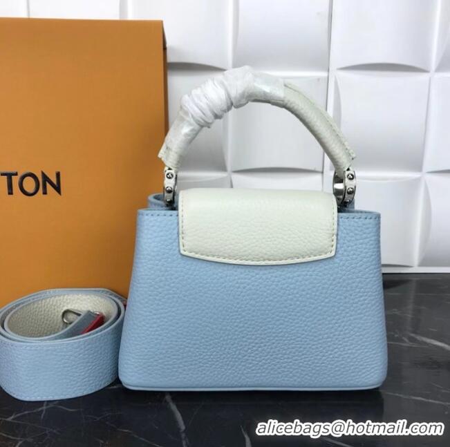 Original Cheap Louis Vuitton CAPUCINES PM M57519 light blue&white