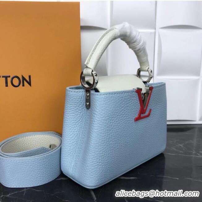 Original Cheap Louis Vuitton CAPUCINES PM M57519 light blue&white