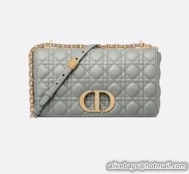 Good Product LARGE DIOR CARO BAG Soft Cannage Calfskin M9243U grey