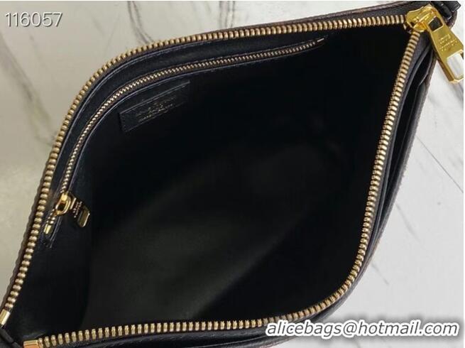 Top Grade Louis Vuitton Original Monogram Canvas Zipper Clutch bag M64125 black