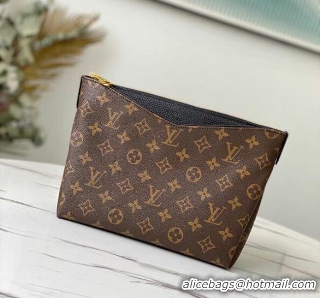 Top Grade Louis Vuitton Original Monogram Canvas Zipper Clutch bag M64125 black