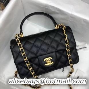 Market Sells CHANEL mini flap bag with top handle AS2431 black