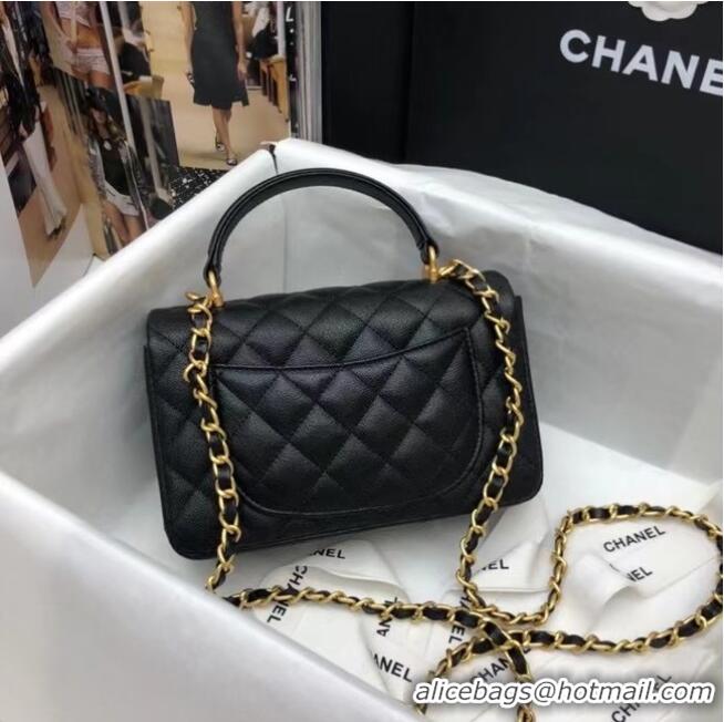 Market Sells CHANEL mini flap bag with top handle AS2431 black