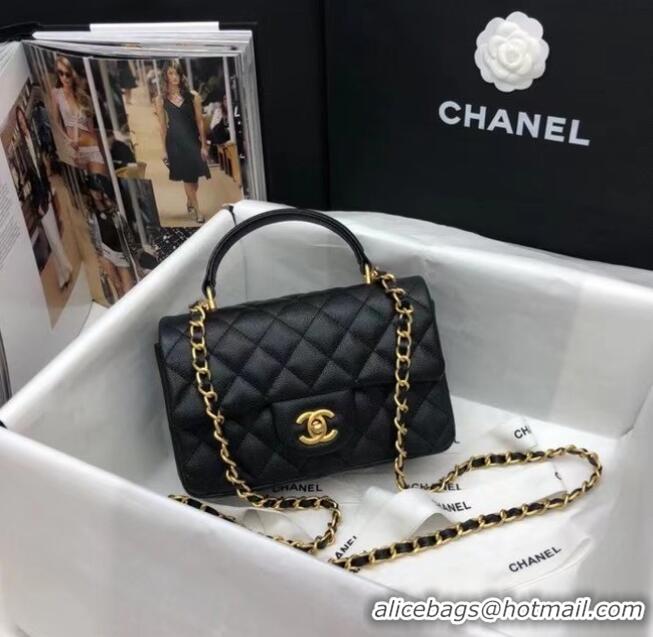 Market Sells CHANEL mini flap bag with top handle AS2431 black