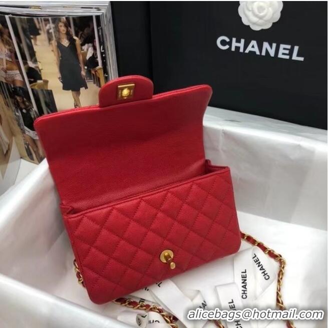 Popular Style CHANEL mini flap bag with top handle AS2431 red