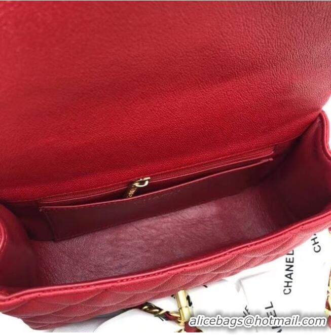 Popular Style CHANEL mini flap bag with top handle AS2431 red