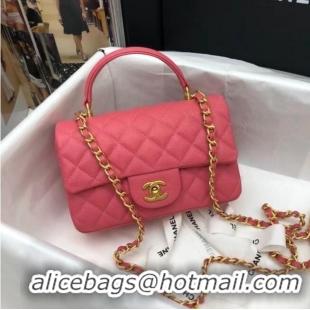 Specials Discount CHANEL mini flap bag with top handle AS2431 rose