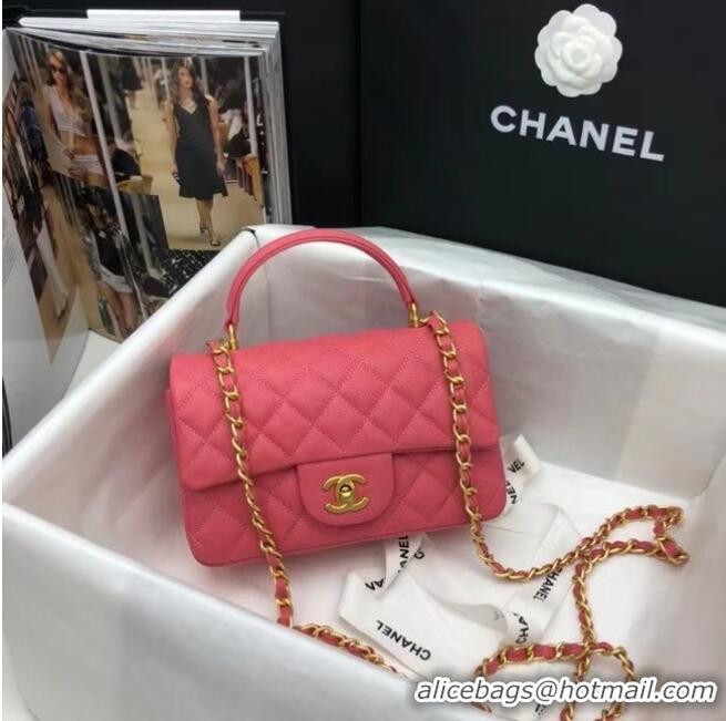 Specials Discount CHANEL mini flap bag with top handle AS2431 rose