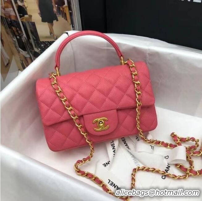 Specials Discount CHANEL mini flap bag with top handle AS2431 rose