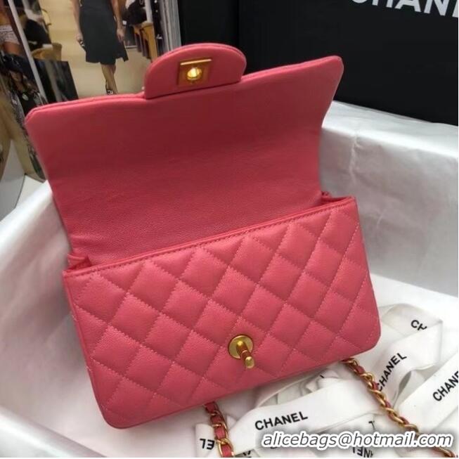 Specials Discount CHANEL mini flap bag with top handle AS2431 rose