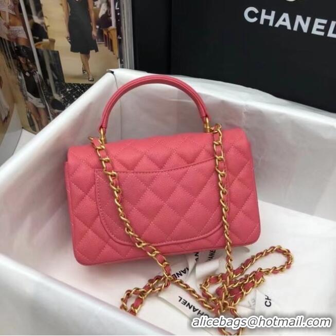 Specials Discount CHANEL mini flap bag with top handle AS2431 rose