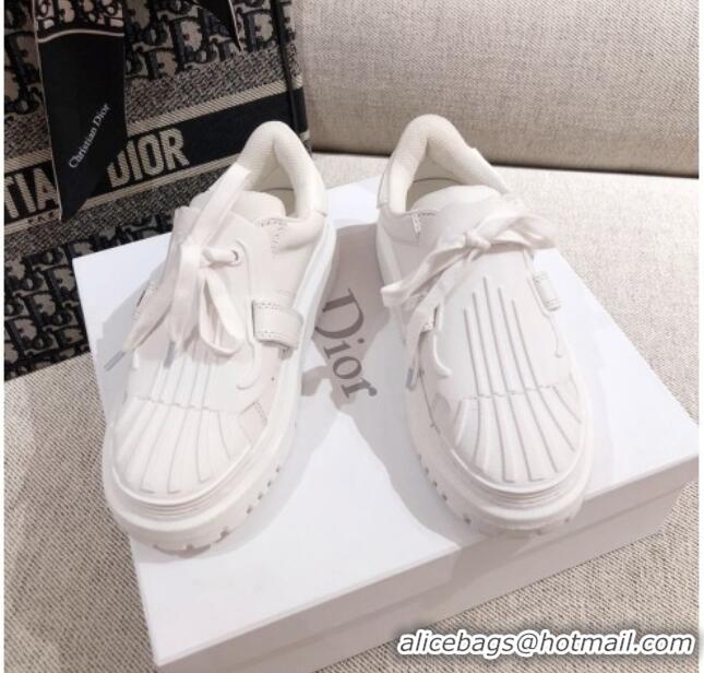 Expensive Dior DIOR-ID Sneakers in White Rubber and Calfskin 120453