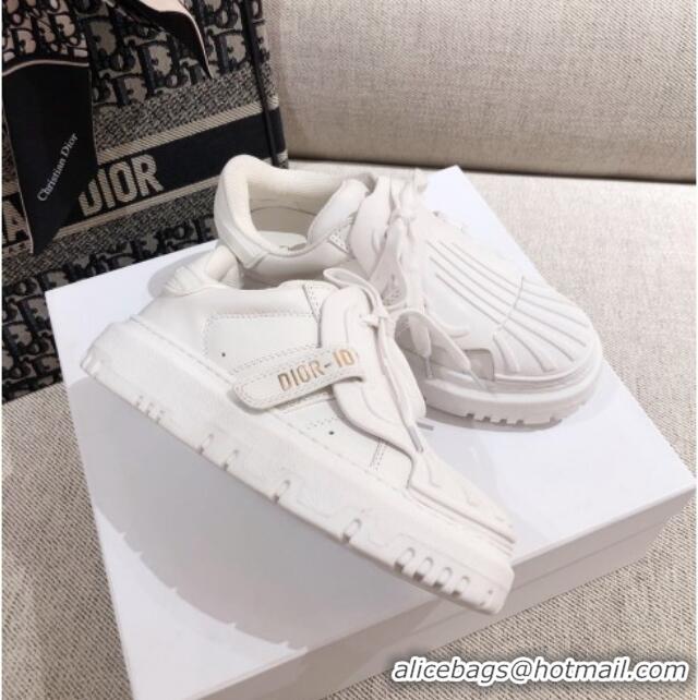 Expensive Dior DIOR-ID Sneakers in White Rubber and Calfskin 120453