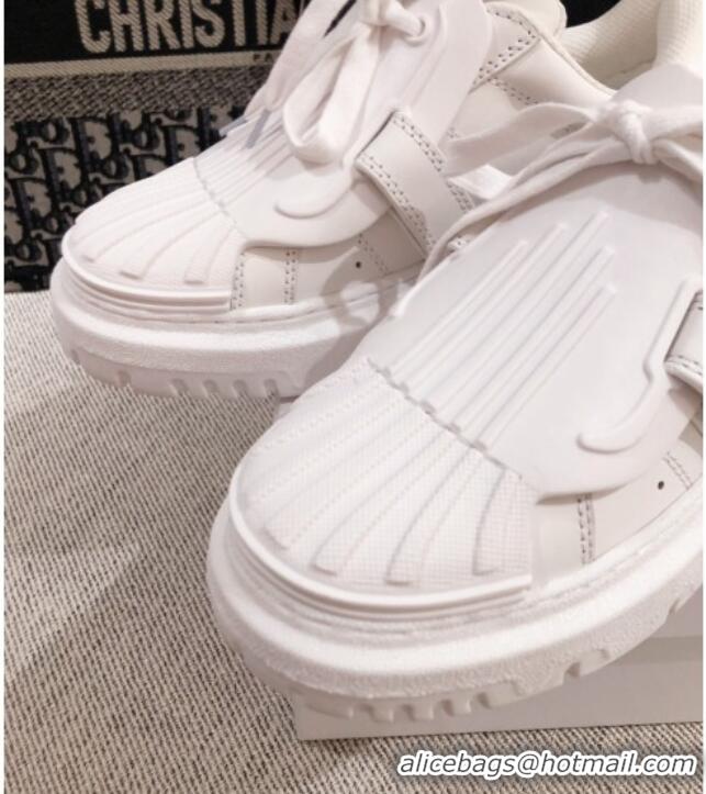 Expensive Dior DIOR-ID Sneakers in White Rubber and Calfskin 120453