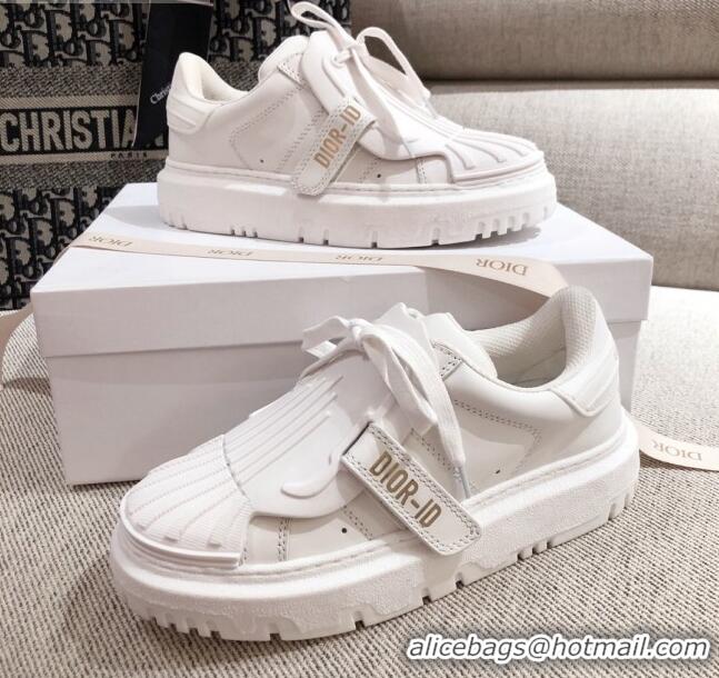 Expensive Dior DIOR-ID Sneakers in White Rubber and Calfskin 120453