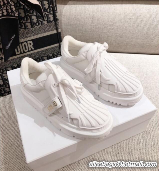 Expensive Dior DIOR-ID Sneakers in White Rubber and Calfskin 120453