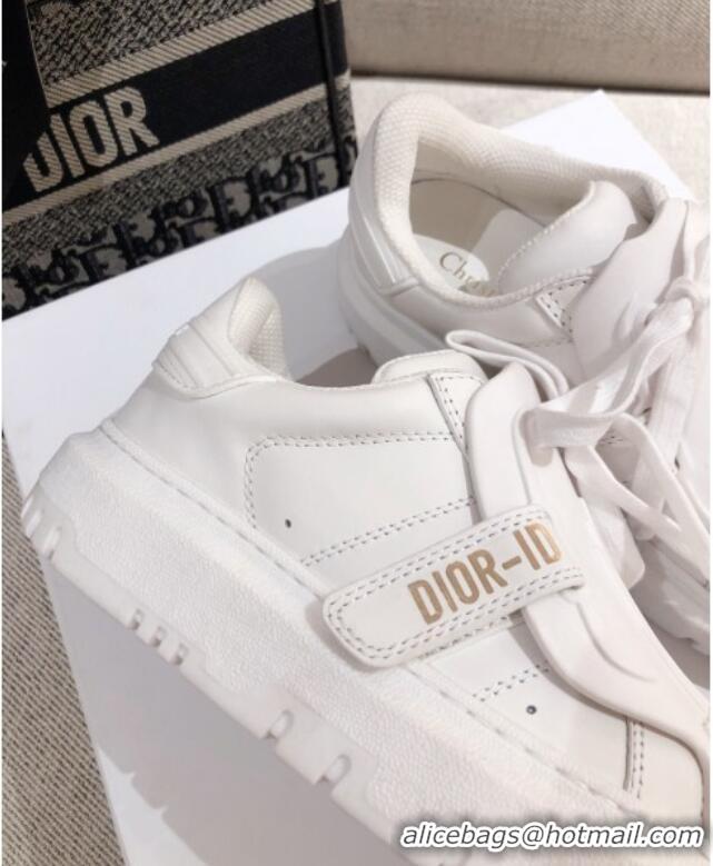 Expensive Dior DIOR-ID Sneakers in White Rubber and Calfskin 120453