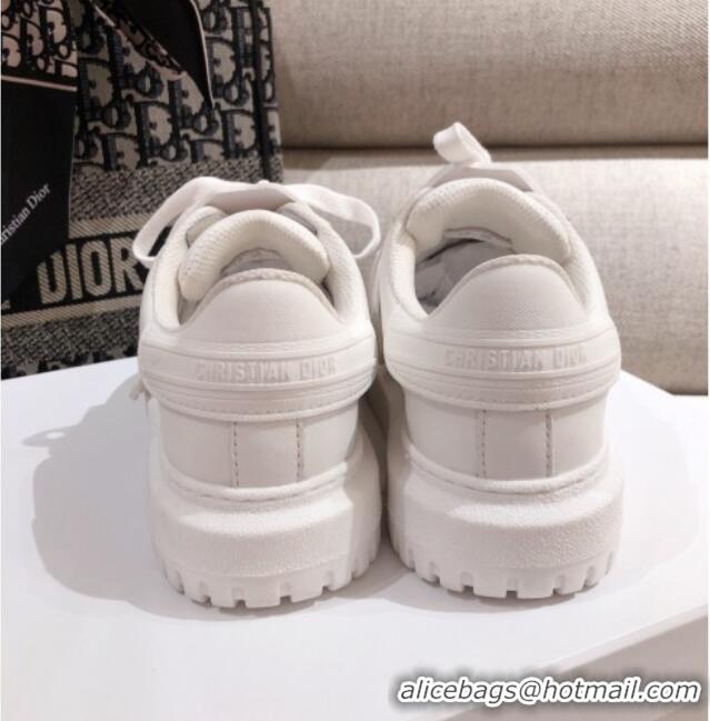 Expensive Dior DIOR-ID Sneakers in White Rubber and Calfskin 120453