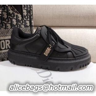 Low Cost Dior DIOR-ID Sneakers in Black Rubber and Calfskin 120454