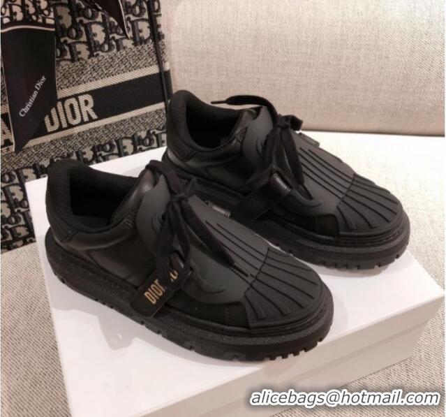 Low Cost Dior DIOR-ID Sneakers in Black Rubber and Calfskin 120454