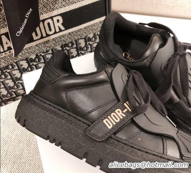 Low Cost Dior DIOR-ID Sneakers in Black Rubber and Calfskin 120454