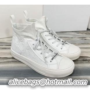 Best Price Dior Walk'n'Dior High Top Sneakers in White Oblique Knit 121814