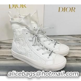 Top Quality Dior Walk'n'Dior Boot Sneakers in White Oblique Knit 121815