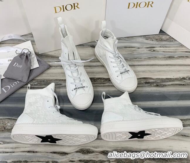 Top Quality Dior Walk'n'Dior Boot Sneakers in White Oblique Knit 121815