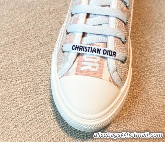 Well Crafted Dior Walk'n'Dior Sneakers in Pink Toile de Jouy Embroidered Cotton 121824