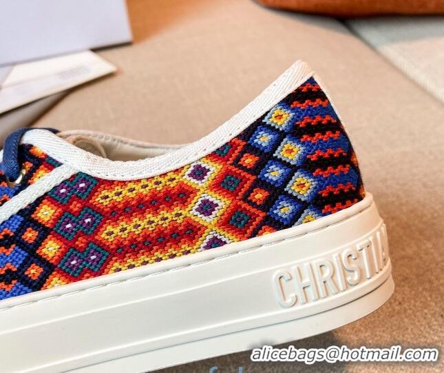 Reasonable Price Dior Walk'n'Dior Sneakers in Multicolor Geometry Embroidered Cotton 121827