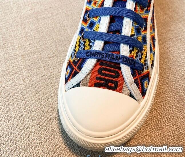 Reasonable Price Dior Walk'n'Dior Sneakers in Multicolor Geometry Embroidered Cotton 121827