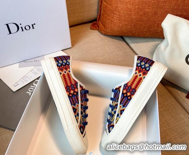 Reasonable Price Dior Walk'n'Dior Sneakers in Multicolor Geometry Embroidered Cotton 121827