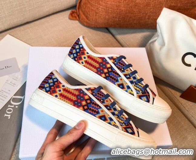 Reasonable Price Dior Walk'n'Dior Sneakers in Multicolor Geometry Embroidered Cotton 121827