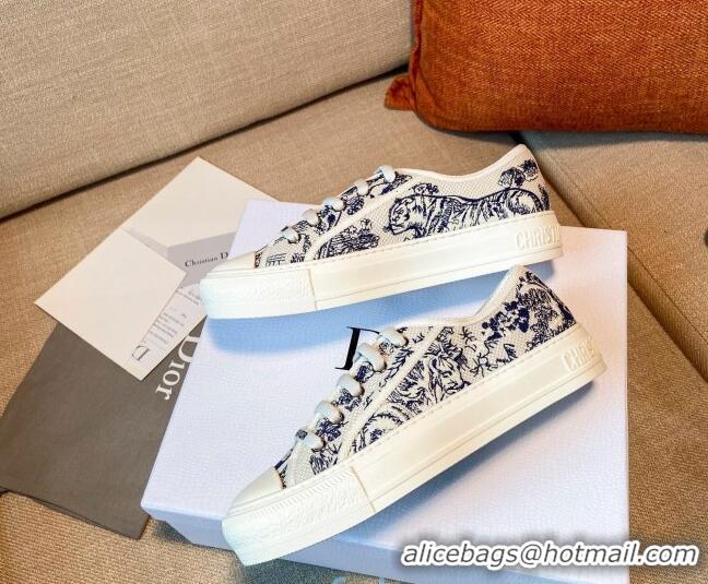 Low Price Dior Walk'n'Dior Sneakers in Blue Toile de Jouy Embroidered Cotton 121827