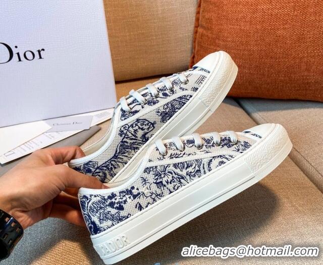 Low Price Dior Walk'n'Dior Sneakers in Blue Toile de Jouy Embroidered Cotton 121827