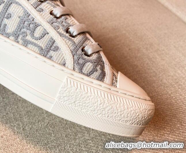 Custom Dior Walk'n'Dior Sneakers in Grey Oblique Embroidered Cotton 121829