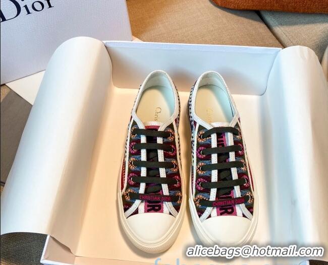 Best Design Dior Walk'n'Dior Sneakers in Multicolor Check Embroidered Cotton 121902