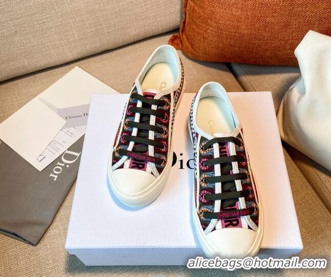 Best Design Dior Walk'n'Dior Sneakers in Multicolor Check Embroidered Cotton 121902