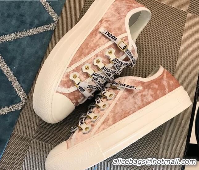 Good Quality Dior Walk'n'Dior Velvet Sneakers Pink 121903